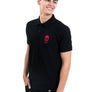 Mens Black Polo Red Skull